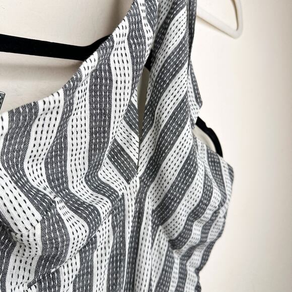 NWT House of Harlow x Revolve Amina White Black Embroidered Stripe Mini Dress Sm - Picture 4 of 13